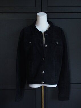 Northern Reflections | Vintage Women's Black Suede Genuine Leather Jacket